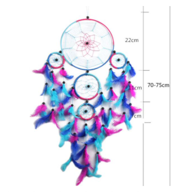 Qfdian  Christmas Handmade Love Heart Feather Pendents Wall Hanging Dream Net Catcher Dreamy Room Decoration Indian Culture Fairy Ornament