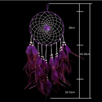 Qfdian  Christmas Handmade Love Heart Feather Pendents Wall Hanging Dream Net Catcher Dreamy Room Decoration Indian Culture Fairy Ornament