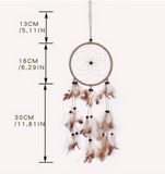 Qfdian  Christmas Handmade Love Heart Feather Pendents Wall Hanging Dream Net Catcher Dreamy Room Decoration Indian Culture Fairy Ornament