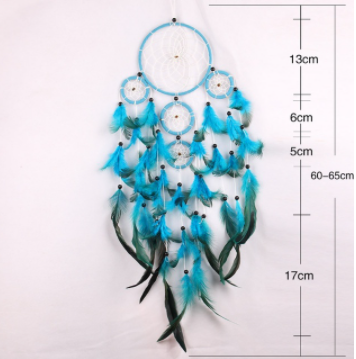 Qfdian  Christmas Handmade Love Heart Feather Pendents Wall Hanging Dream Net Catcher Dreamy Room Decoration Indian Culture Fairy Ornament