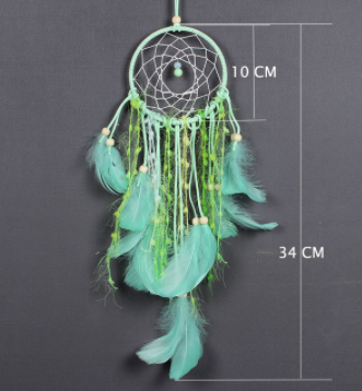 Qfdian  Christmas Handmade Love Heart Feather Pendents Wall Hanging Dream Net Catcher Dreamy Room Decoration Indian Culture Fairy Ornament