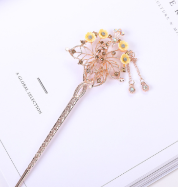 Qfdian Vintage Chinese Traditional Flower Hairpin Classic Hair Stick Elegant Women Elegant Hanfu Hair Accessories заколка для волос