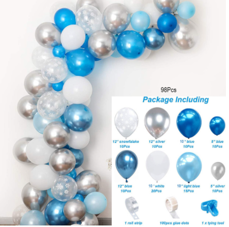 Qfdian Elsa Anna Princess Balloon Garland Arch Kit Birthday Party Ice Snow Queen Latex Balloons Chain Baby Shower Decoration Globos