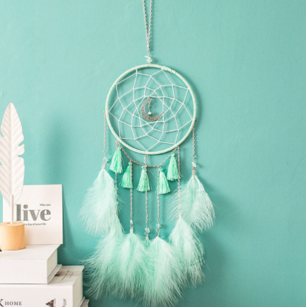 Qfdian valentines day gifts for her  Home decoration girl heart room pendant simple dream catcher small night light handmade lovely birthday gift Wedding decoration