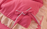 Qfdian Cozy apartment aesthetic hot sale new Lace Bed Skirt 4pcs Bedding Set Luxury Soft Bed Sheet Set Covers Solid Color Princess Style Home Textile Full Queen King Size