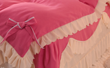Qfdian Cozy apartment aesthetic hot sale new Lace Bed Skirt 4pcs Bedding Set Luxury Soft Bed Sheet Set Covers Solid Color Princess Style Home Textile Full Queen King Size