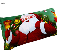 Qfdian Christmas Santa Duvet Cover Bedding Set Pillowcase Sheet Quilt Covers Bedclothes for Bedroom Decor