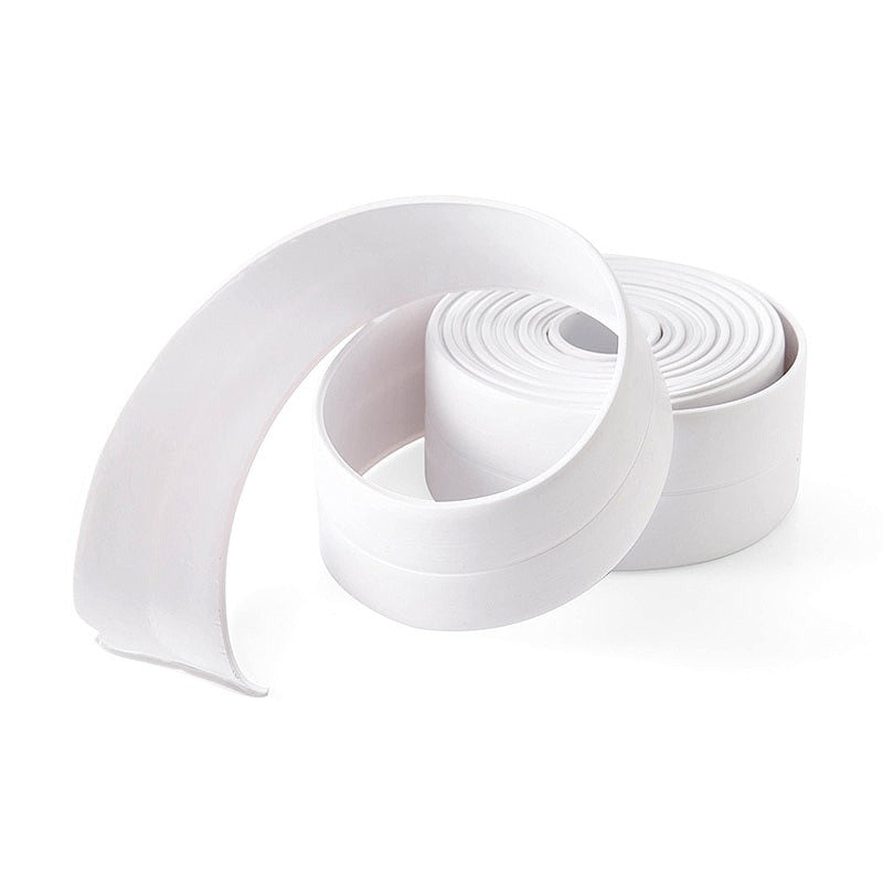 Qfdian Cozy apartment aesthetic PVC Self Adhesive Tape Sealing Tape Shower Bathroom Kitchen Mold Proof Anti-moisture Waterproof Tape Caulk Strip Adhesive Sealer