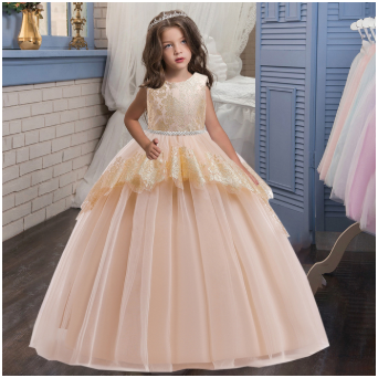 Qfdian Party gifts Party decoration hot sale new New Quality Party Girl Dress Teenage Christmas Children Wedding Lace Flower Girl Dress Clothes Princess Pageant Long Vestidos