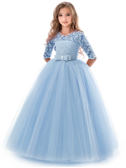 Qfdian Party gifts Party decoration hot sale new New Quality Party Girl Dress Teenage Christmas Children Wedding Lace Flower Girl Dress Clothes Princess Pageant Long Vestidos