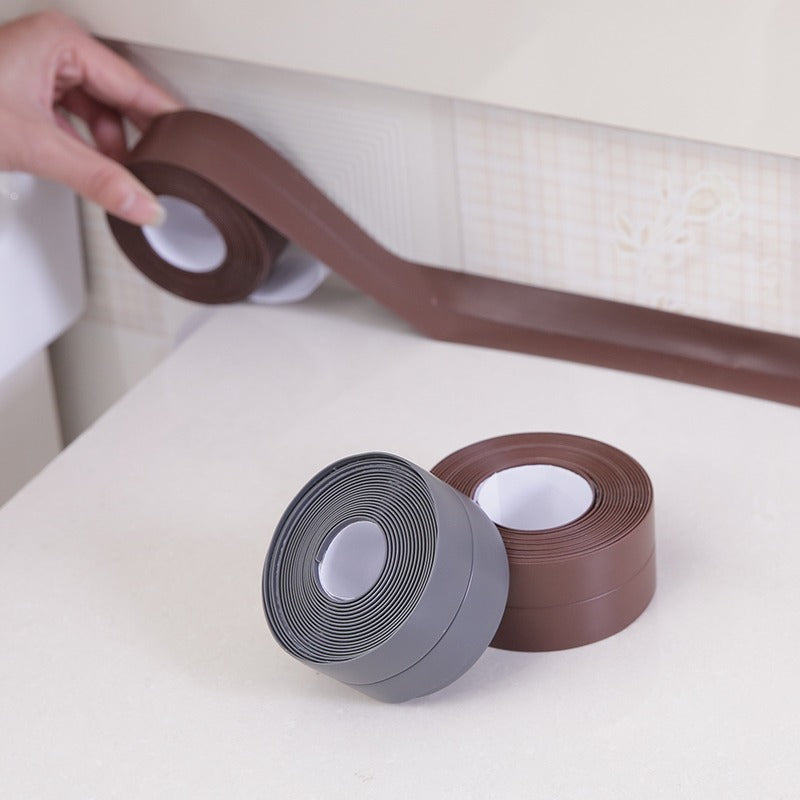 Qfdian Cozy apartment aesthetic PVC Self Adhesive Tape Sealing Tape Shower Bathroom Kitchen Mold Proof Anti-moisture Waterproof Tape Caulk Strip Adhesive Sealer