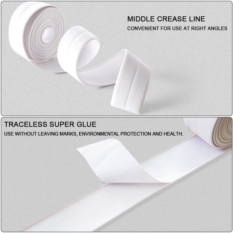 Qfdian Cozy apartment aesthetic PVC Self Adhesive Tape Sealing Tape Shower Bathroom Kitchen Mold Proof Anti-moisture Waterproof Tape Caulk Strip Adhesive Sealer