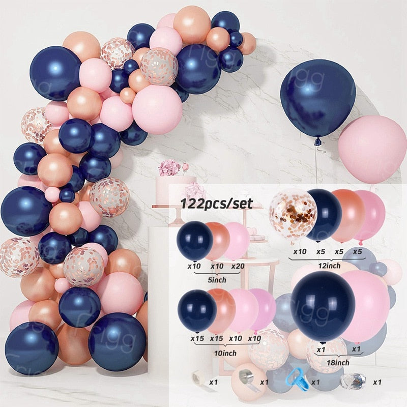 Qfdian halloween decorations christmas decorations Macaron Balloons Garland Latex Ballons Arch Happy Birthday Party Decor Kids Adult Wedding Baloon Chain Baby Shower Balon