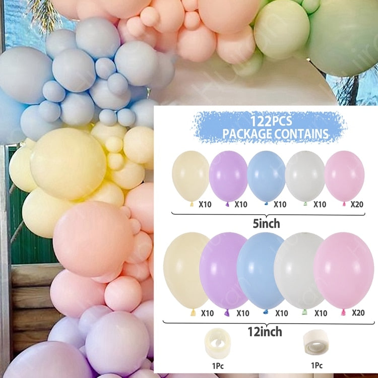 Qfdian halloween decorations christmas decorations Macaron Balloons Garland Latex Ballons Arch Happy Birthday Party Decor Kids Adult Wedding Baloon Chain Baby Shower Balon