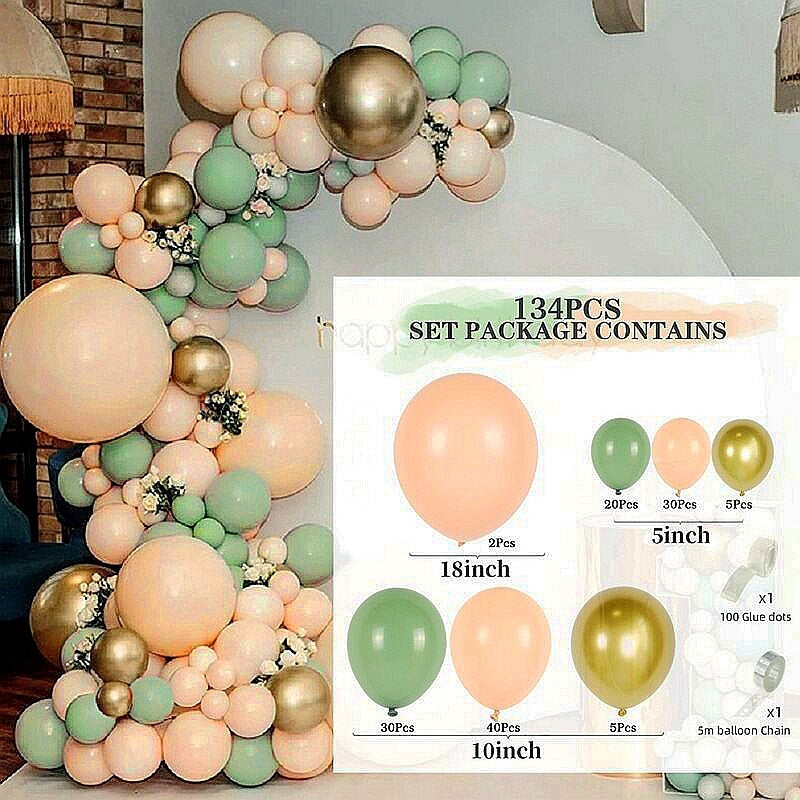 Qfdian halloween decorations christmas decorations Macaron Balloons Garland Latex Ballons Arch Happy Birthday Party Decor Kids Adult Wedding Baloon Chain Baby Shower Balon