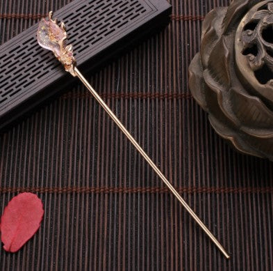 Qfdian  valentines day gifts for her  Vintage Chinese Style Hanfu Hair Stick Women Metal Flower Hair Fork Hair Chopsticks Hairpin Woman Jewelry Hair Clip Accessories