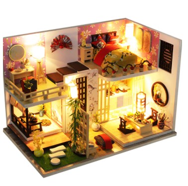 Qfdian gifts for women hot sale new DIY DollHouse Miniature Doll House With Furniture Kit Wooden House Miniaturas Toys For Children New Year Christmas Gift