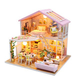 Qfdian gifts for women hot sale new DIY DollHouse Miniature Doll House With Furniture Kit Wooden House Miniaturas Toys For Children New Year Christmas Gift