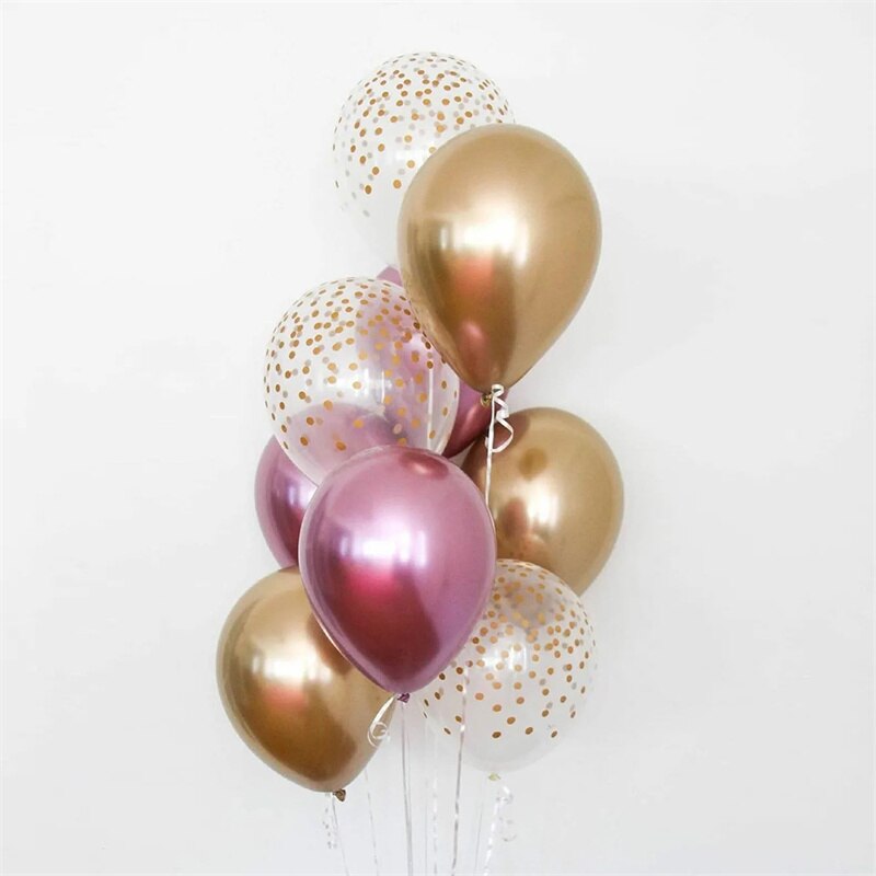 Qfdian valentines day gifts for her 20pcs 12inch Chrome Metallic Latex Balloons Pearl Balloons Birthday Party Decorations Wedding Decoration Baby Shower Supplies