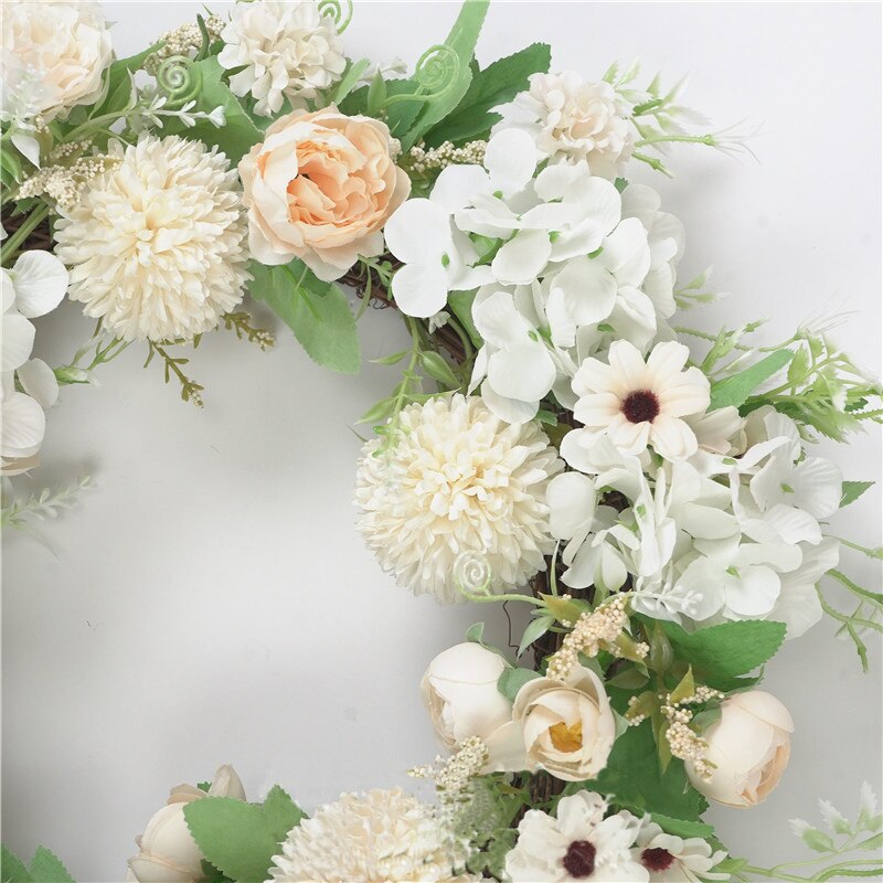 Qfdian wedding decorations hot sale new 30cm/40cm multiple styles Silk Peony Artificial Flowers Wreaths Door Perfect simulation Garland For Wedding Home Partydecoration