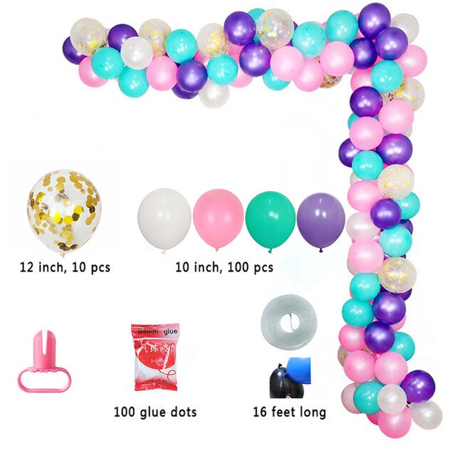 Qfdian Party decoration 1set Balloon Garland Arch Kit Long Pink White Gold Latex Air Globos Pack For Baby Shower Wedding Birthday Party Decor Supplies