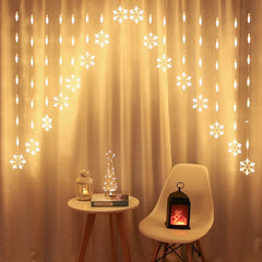 Qfdian valentines day gifts for her LED Icicle Star Snowflake Lamp Fairy Lights Curtain Garland New Year Christmas Decor for Home Festoon Led Light on The Window