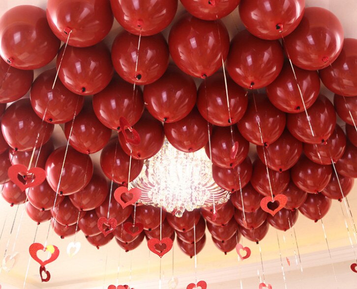 Qfdian valentines day decorations for the home 105pcs 5/10/18inch Ruby Red Wedding Balloon Arch Kit Chrome Gold Latex Balloons Garland Birthday Vanltine's Day Party Decor Ball