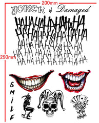 Qfdian tattoo halloween zombie scar stickers face festival vampire tattoo men women waterproof tatoo boys fake body arm sticker sexy