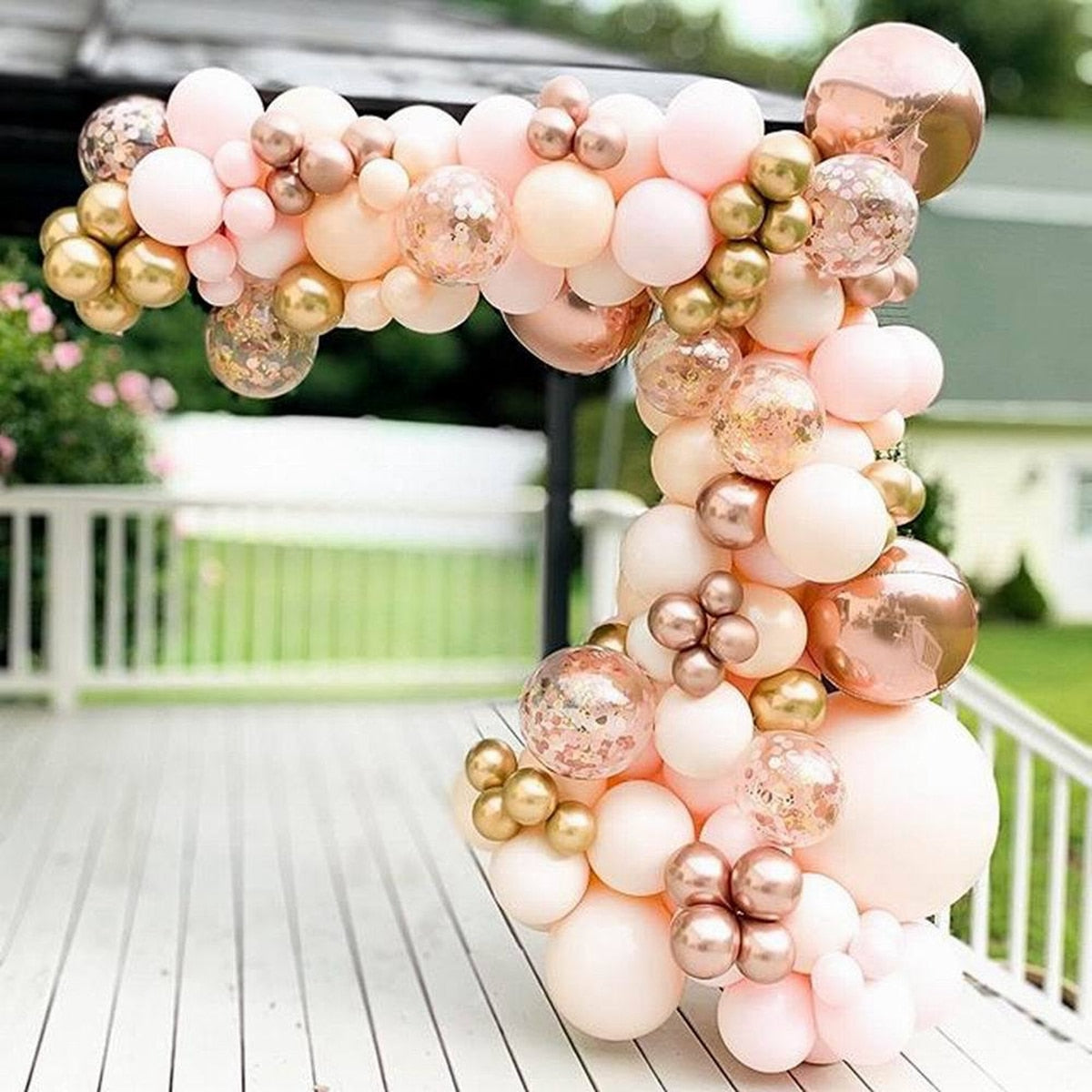 Qfdian Party decoration hot sale new Rose Apricot Balloon Garland Arch Kit Wedding birthday party decoration kids Confetti Latex Balloons Baby Shower Decor