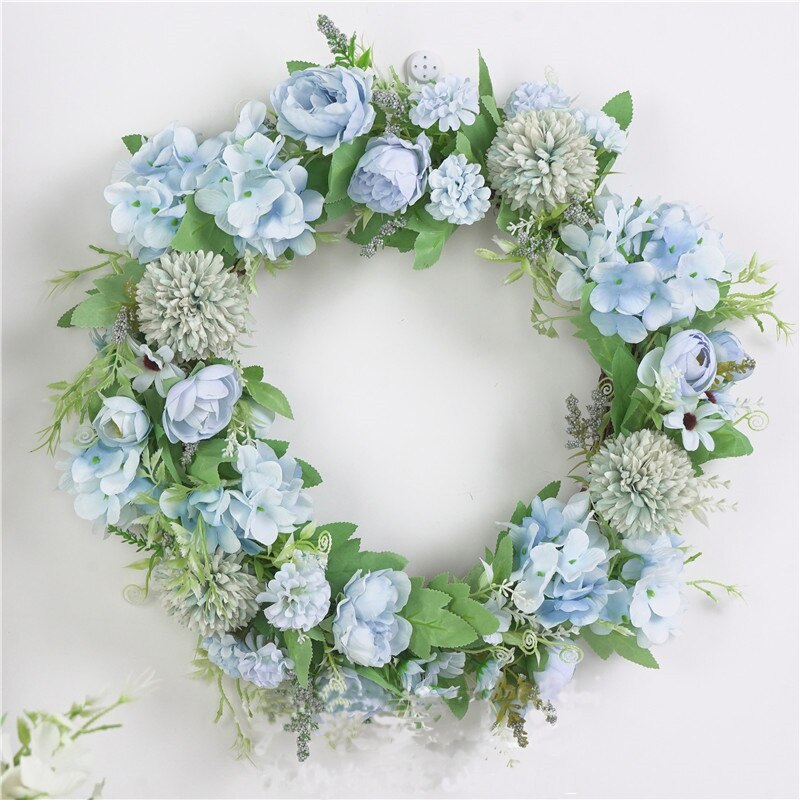 Qfdian wedding decorations hot sale new 30cm/40cm multiple styles Silk Peony Artificial Flowers Wreaths Door Perfect simulation Garland For Wedding Home Partydecoration