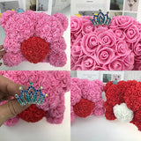 Qfdian valentines day gifts for her Artificial Flowers Rose Bear Multicolor Plastic Foam Rose Teddy Bear Girlfriend Valentines Day Gift Birthday Party Decoration