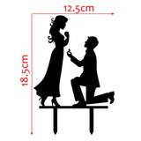 Qfdian Cozy apartment aesthetic valentines day decoration Bride And Groom Black Acrylic Cake Topper Wedding Decoration Mariage Party Supplies Adult Favors  Acrylic Cake Topper Wedding