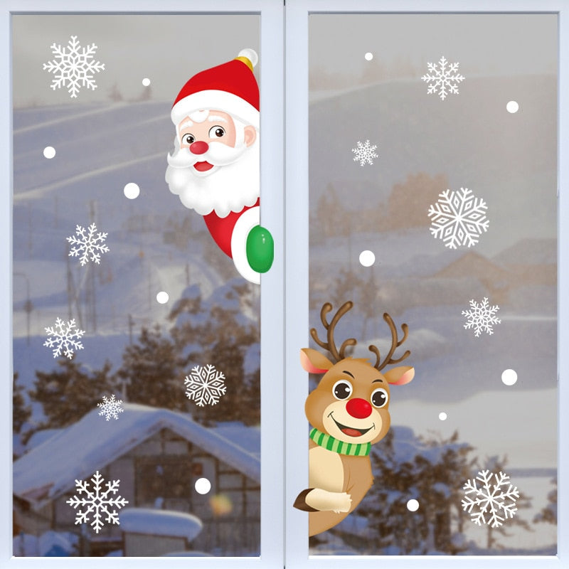 Qfdian Christmas decor ideas christmas decorations  Christmas Santa Claus Window Stickers Wall Ornaments Christmas Pendant Merry Christmas For Home Decor New Year Stickers 2022