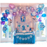 Qfdian valentines day decoration Princess Snowflake Balloon Garland Arch Kit Christmas frozen Birthday Party Ice Ballon Baby Shower Wedding Christmas Decor Globo