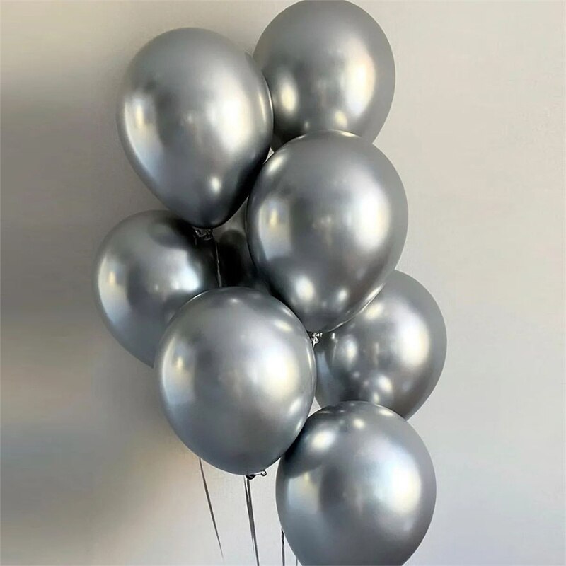 Qfdian valentines day gifts for her 20pcs 12inch Chrome Metallic Latex Balloons Pearl Balloons Birthday Party Decorations Wedding Decoration Baby Shower Supplies