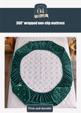 Qfdian Cozy apartment aesthetic Embroidery Coral Fleece Mattress Protector Fitted Sheet Style Cover for Mattress Solid Color Quilted Thick Soft Pad for Bed