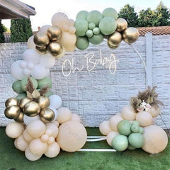 Qfdian Christmas decor ideas 161pcs Balloon Garland Arch Kit Wedding Decoration Sage Green Gold Latex White Balloon Arch Birthday Party Baby Shower Decor