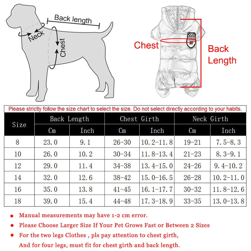 Qfdian Pet Outfits Clothes For Small Dogs Winter Warm Puppy Pet Dog Coats Waterproof Hooded Dog Jacket Jumpsuits Chihuahua Yorkie Clothing Overalls