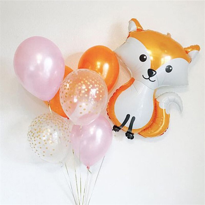 Qfdian Party decoration 1 set Jungle Safari Birthday Party Decorations Balloons Cartoon Animal Fox Foil Ballons Kids Anniversaire Supplies Baby Shower