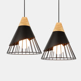 Qfdian home decor hot sale new Pendant Lamp Modern E27 Pendant Lights Wood  For Bedroom Hanging Lamp Nordic Aluminum Lampshade LED Bulb Kitchen Light