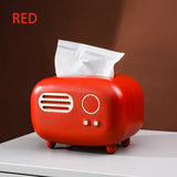 Qfdian Party decoration Party gifts hot sale new Creative Retro Radio Model Tissue Box Desktop Paper Holder Vintage Dispenser Storage Napkin Case Organizer Home Ornament Craft