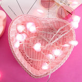 Qfdian Party decoration hot sale new Heart Shape LED String Lights Wedding Garland With Lamp Pink Blue Decorations For Home Valentine Gifts Engagement Party Supplies