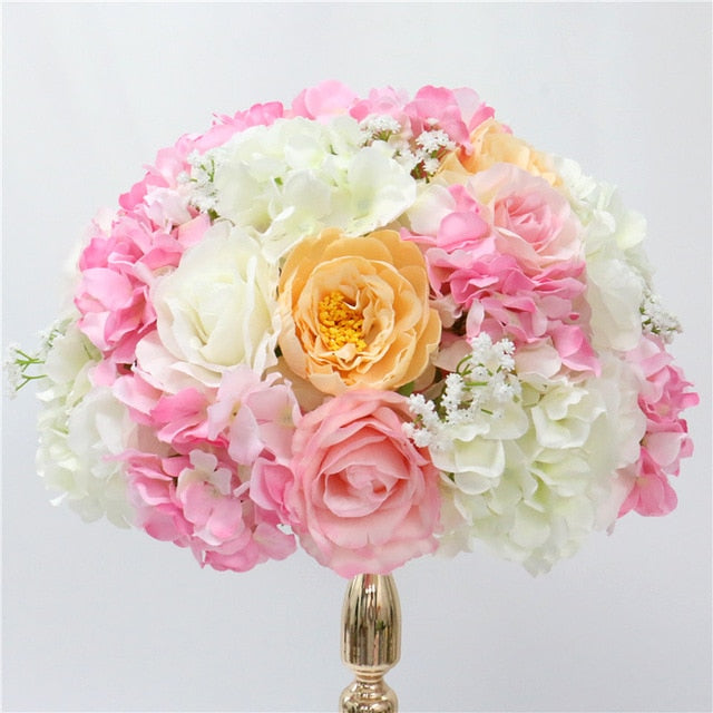 Qfdian Rose Artificial Flower Arrangement Table Centerpieces Flower Ball Wedding Arch Backdrop Decor Flower Row Party Layout