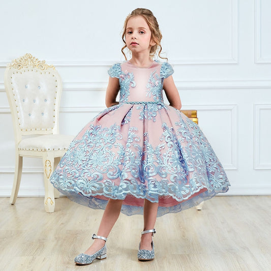 QFDIAN New Year Costume Big Bow Kids Girl Wedding Kids Dresses For Girls Princess Party Pageant Formal Dress Prom Girls Christmas Dress
