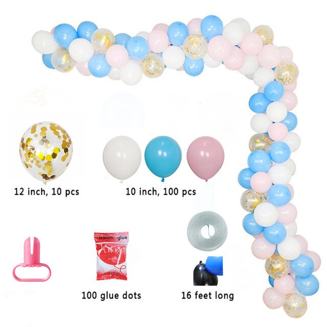 Qfdian Party decoration 1set Balloon Garland Arch Kit Long Pink White Gold Latex Air Globos Pack For Baby Shower Wedding Birthday Party Decor Supplies