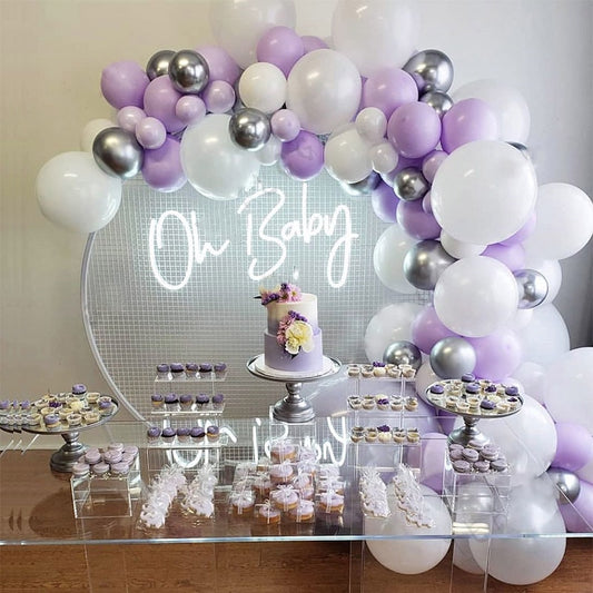 Qfdian Party gifts Party decoration hot sale new 100Pcs Pastel Balloon Garland Arch Kit Purple Balloons Birthday Wedding Bridal Baby Shower Anniversary Party Decoration Supplies