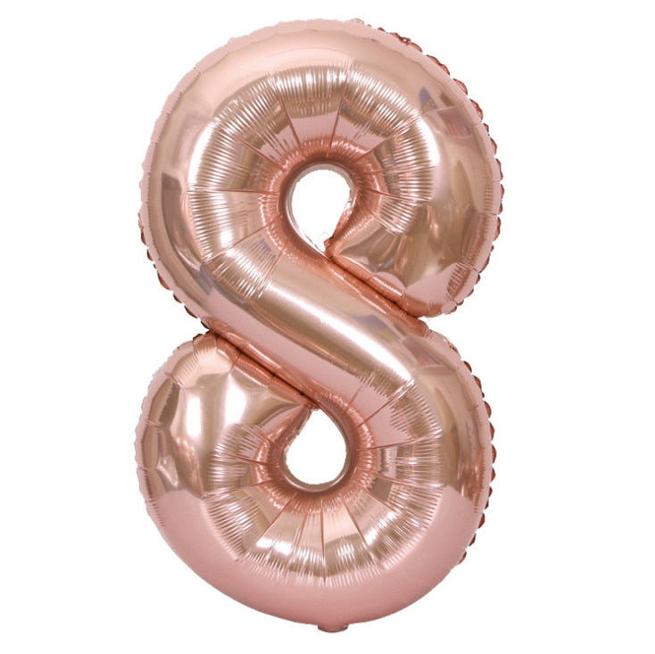 Qfdian Party gifts Party decoration hot sale new  hot sale new Rose Gold Themed Birthday Party Decorations Champagne Bottle Birthday Number Heart Foil Balloons Adult Party Air Helium Globos