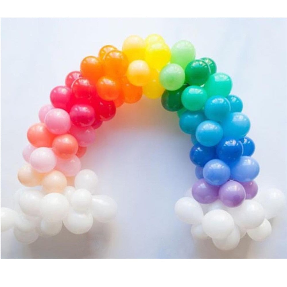 Qfdian Party decoration hot sale new 1set 107pcs DIY Rainbow balloons chain set 10 inch mixed color latex helium globos girls birthday party decorations baby shower