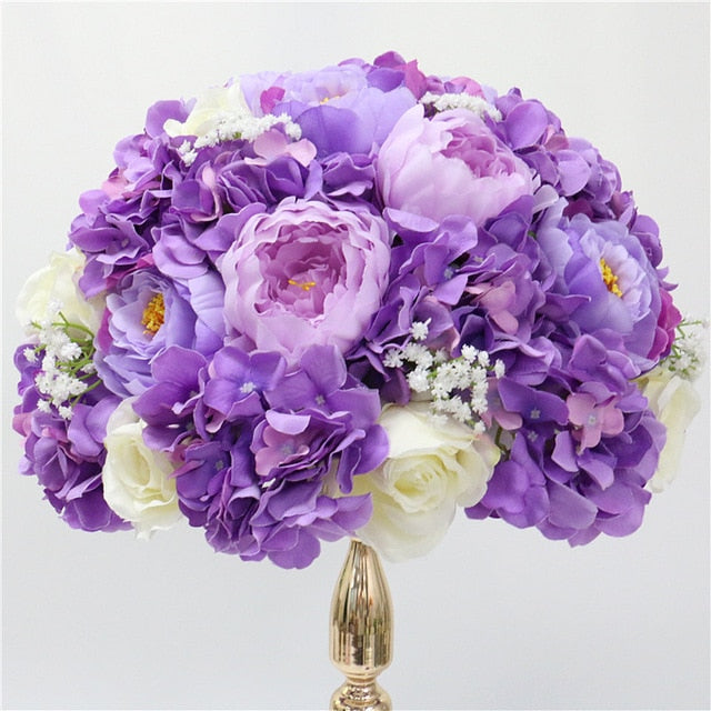 Qfdian Rose Artificial Flower Arrangement Table Centerpieces Flower Ball Wedding Arch Backdrop Decor Flower Row Party Layout