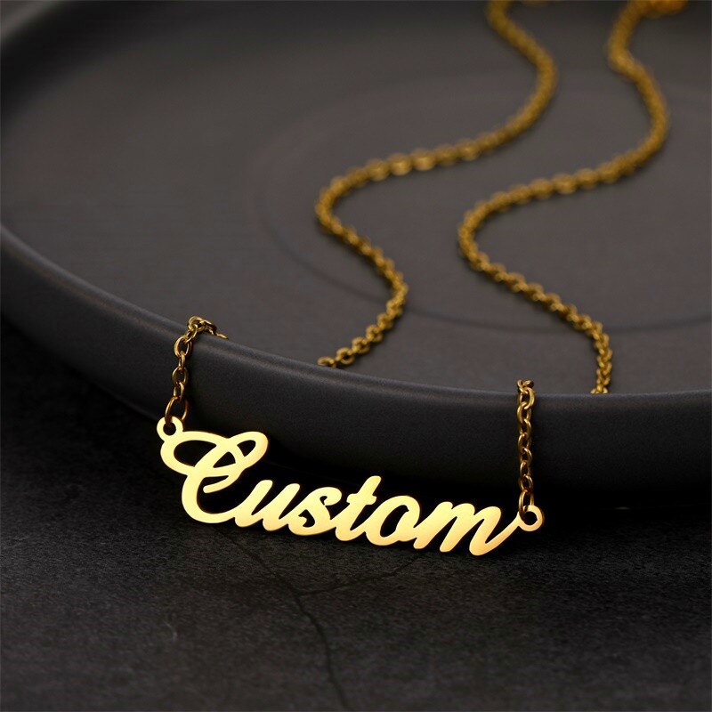 Personalized Stainless Steel Arabic Name Custom Necklaces For Women Men Gold Color Chain Lover Necklace Jewelry